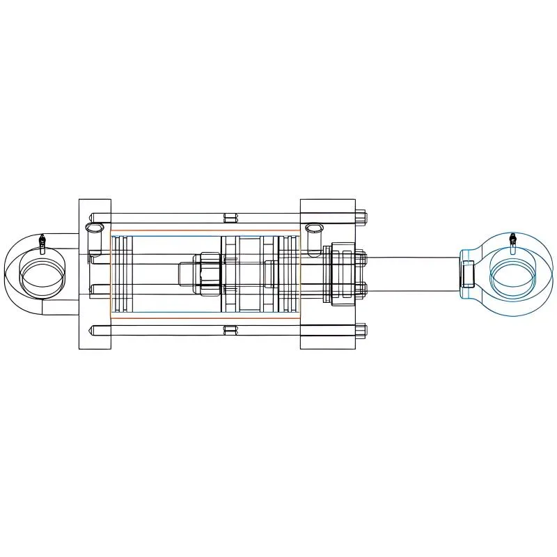 Double Acting Hydraulic Cylinder 2D Engineering Drawing - Qicanchengmei