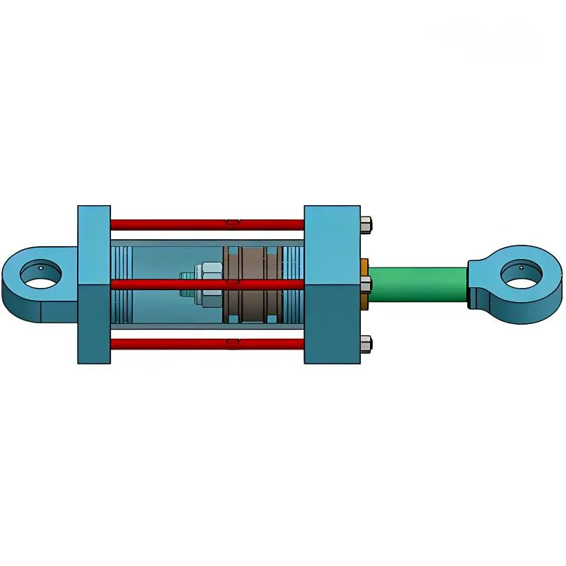 Double Acting Hydraulic Cylinder 3D Cutaway View - Qicanchengmei