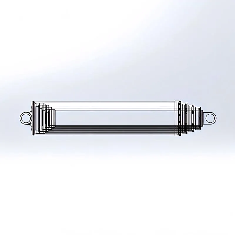 Telescopic Single Acting Hydraulic Cylinder 2D Engineering Drawing - Qicanchengmei